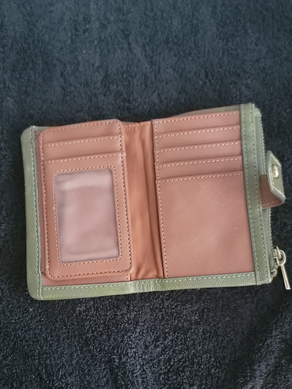 Green Leather Clutch and Wallet Combo